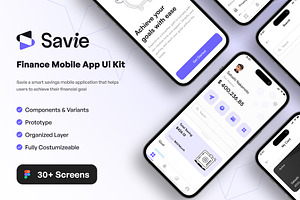 Savie - Finance Mobile App UI Kit, an UI Kit Template by restiyathena