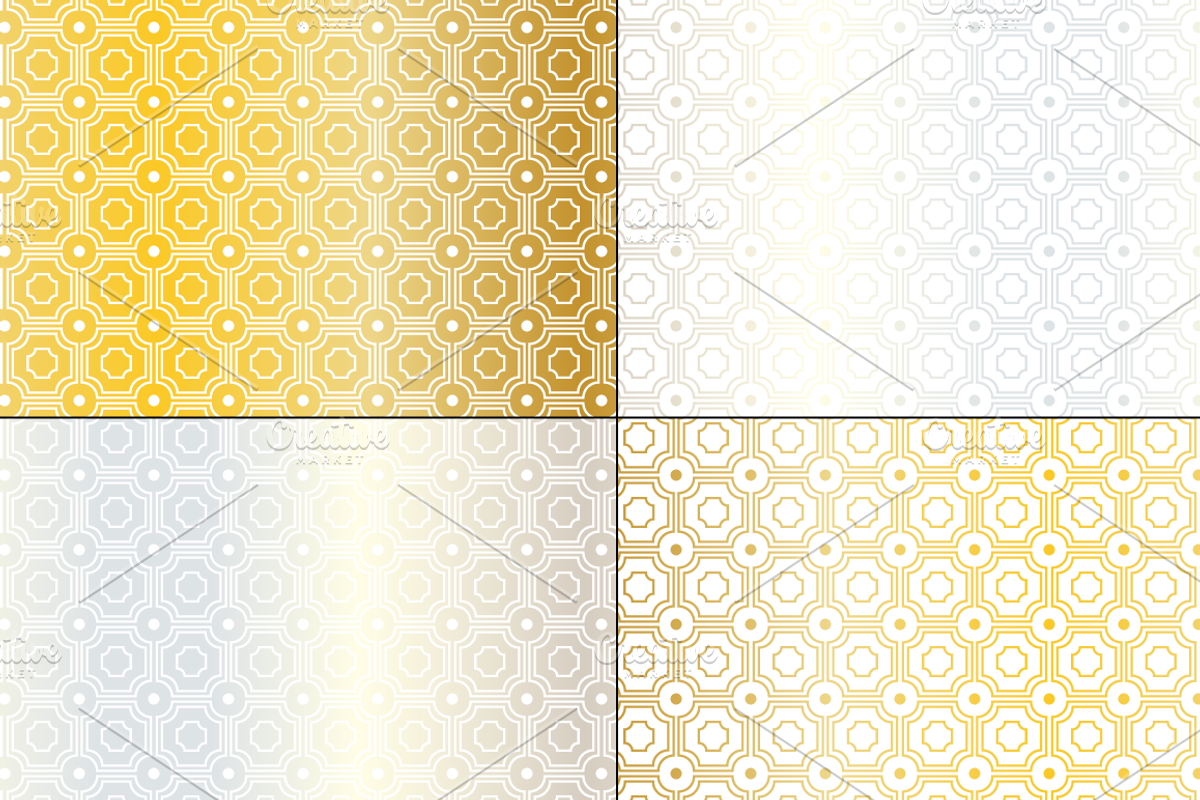 Seamless Metallic Classic Geometrics preview 8