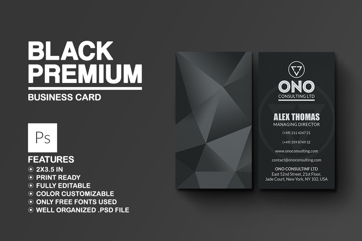 Black Premium Business Card, a Business Card Template by Marvel (Photo 1 of 5)