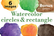 Watercolor circles vector set, a Decorative Illustration by miminoshka (Thumbnail 1 of 7)