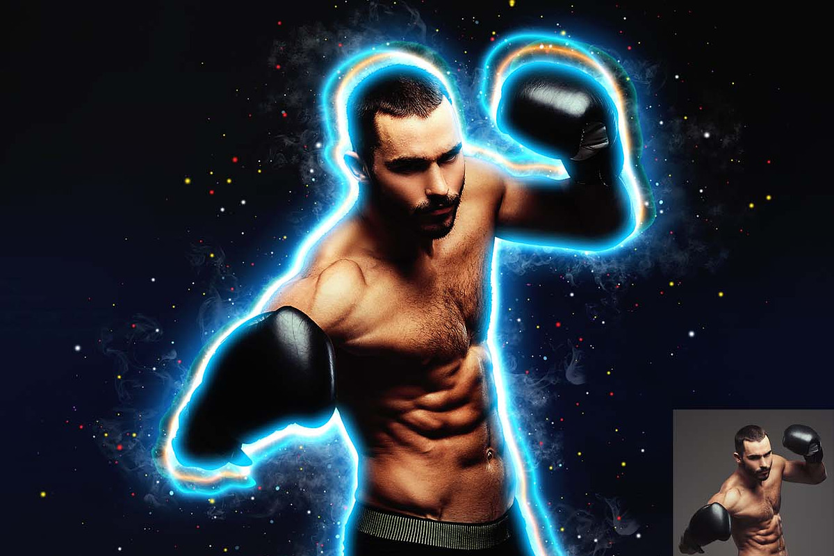 Neon Glow Portrait Photoshop Action, an Action Add-On by Studio Retouch (Photo 8 of 9)