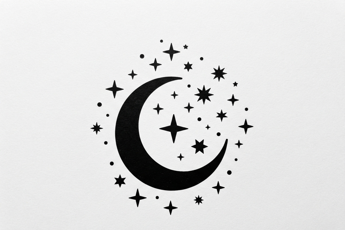 50 Crescent Moon with Stars, an Empty State Illustration by Amazin_art (Photo 18 of 47)