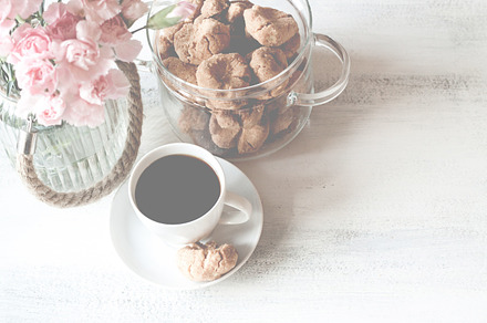 Coffee and cookies stock photo containing coffee and breakfast