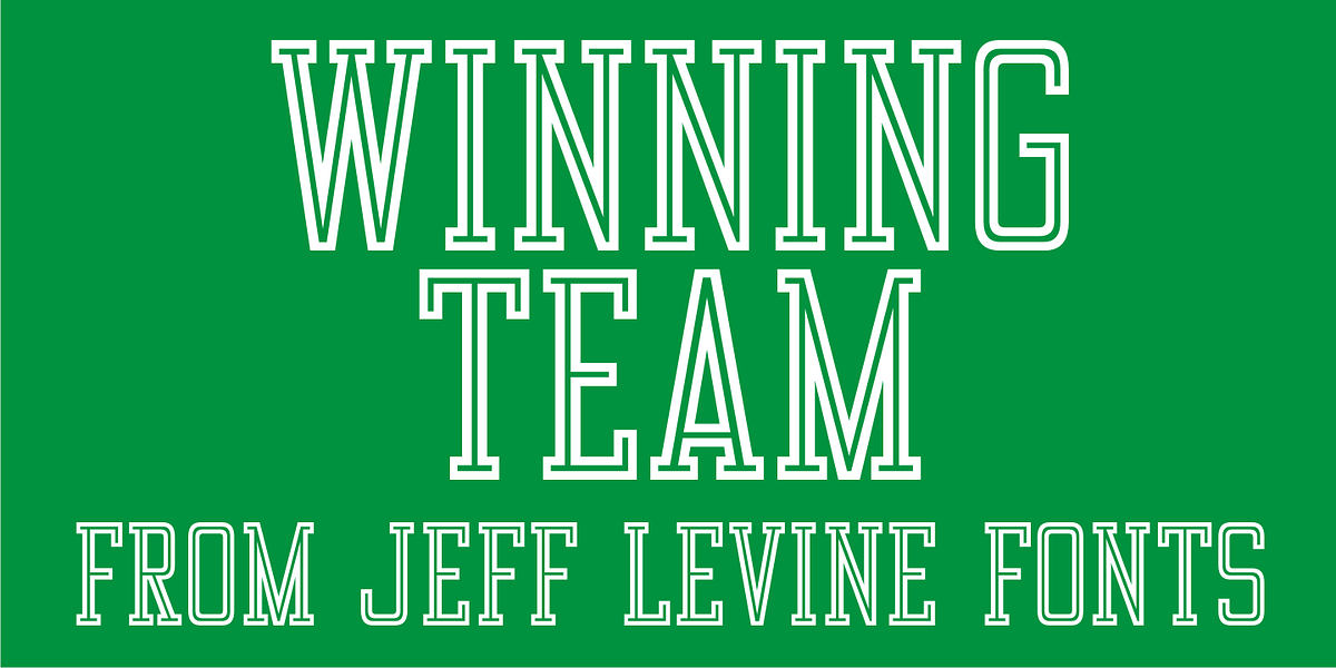 Winning Team JNL, a Slab Serif Font by Jeff Levine Fonts