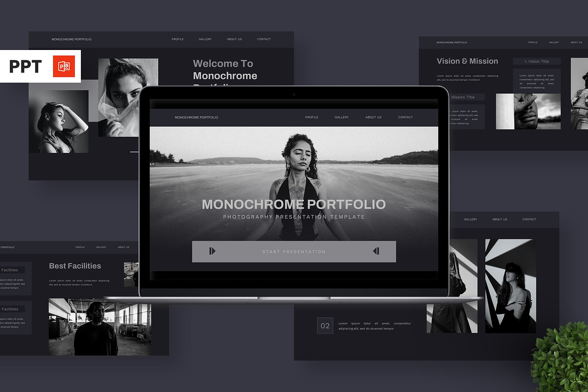 Monochrome Portfolio - Photography, a Presentation Template by Deepslide Studio (Photo 1 of 6)