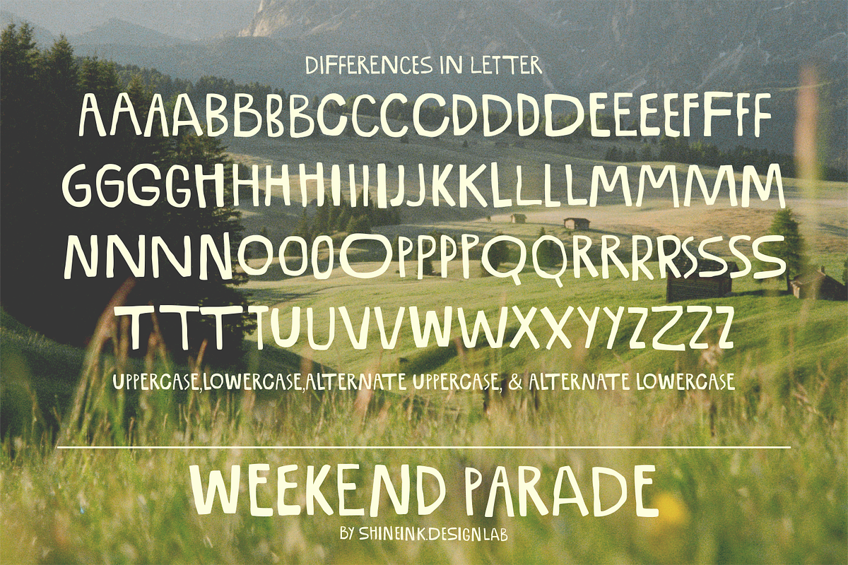 Weekend Parade – Quirky Font, a Handwritten Font by shineink.designlab (Photo 12 of 12)