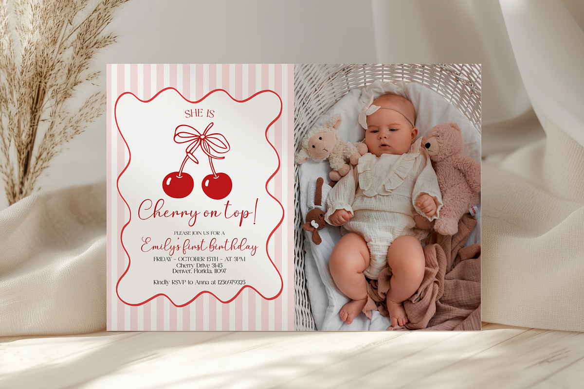 Our Cherry on Top Photo Invite, a Templates & Theme by VeliusCreativeStudio (Photo 3 of 3)