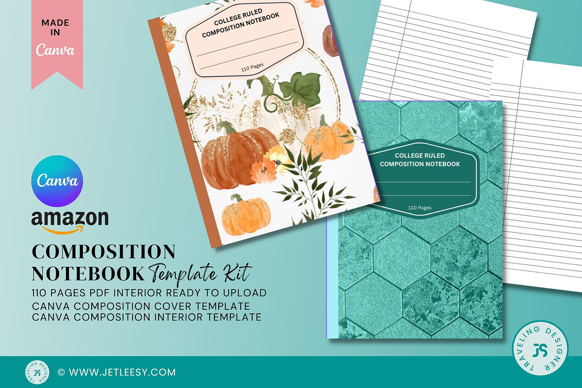 COLLEGE RULED CANVA TEMPLATE KIT KDP