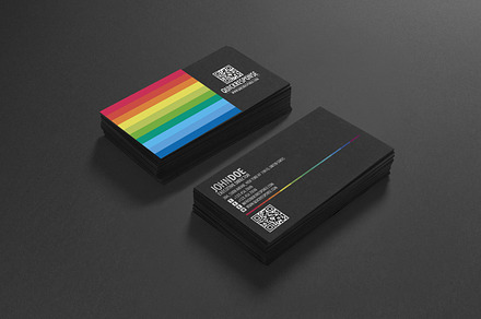 Rainbow QR code business card