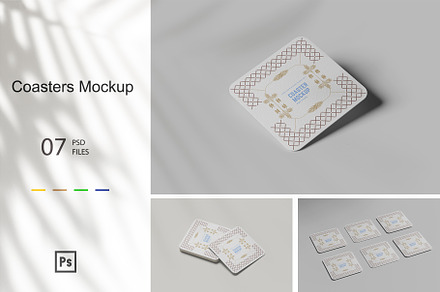 Coasters Mockup, an Advertising Mockup by Simpanggraphic