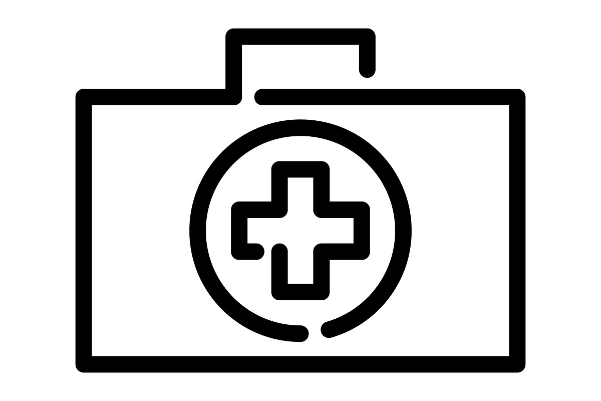 First aid kit icon, an Outline Icon by Sumberpangan