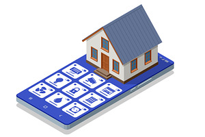Smart Home Control Panel. Isometric, a Technology Illustration by Golden Sikorka