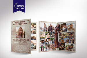 Cowgirl Tabloid Funeral Program, a Brochure Template by Four C Graphic