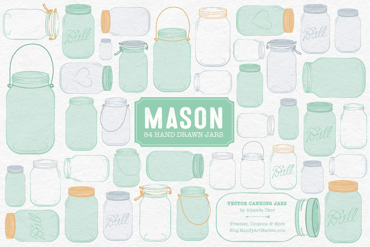 Mint Jar Vectors & Clipart, an Illustration by Amanda Ilkov (Photo 1 of 4)