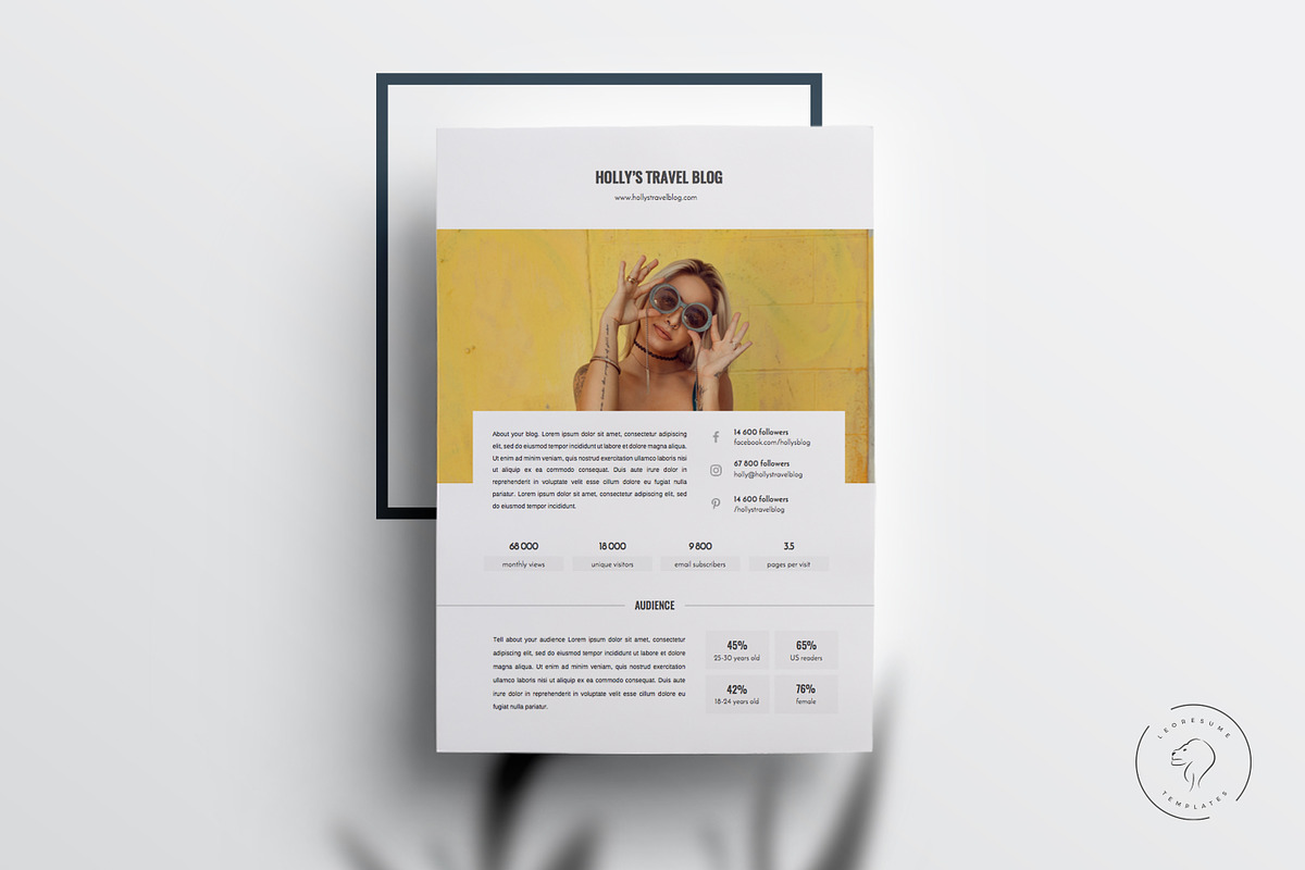 3 Page Media Kit Template for Word, a Resume Template by Leo Resume (Photo 1 of 5)