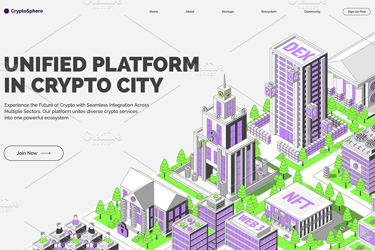 Unified Platform in Crypto City Card, an Object Graphic by 35lab