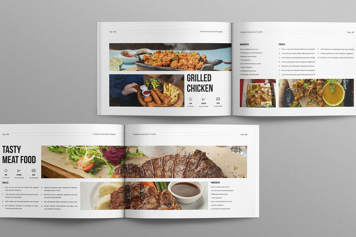 Cookbook Recipe Book Template Landsc, a Brochure Template by Work-Envance (Photo 4 of 9)
