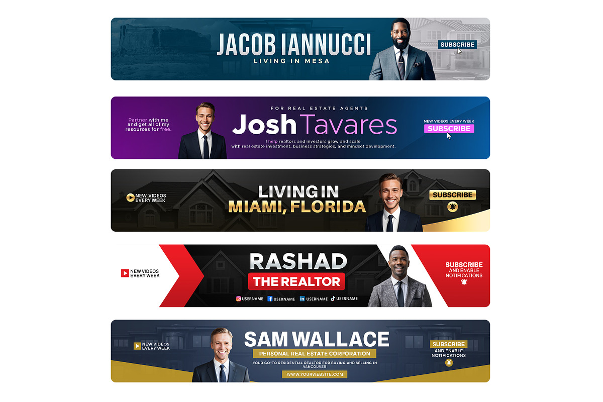 Realtor YouTube Banner Bundle Pack, a Social Media Template by Vaughn Studios (Photo 3 of 7)