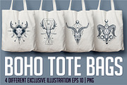Tribal skull set. Boho style., an Animal Illustration by VioSilent (Thumbnail 3 of 6)