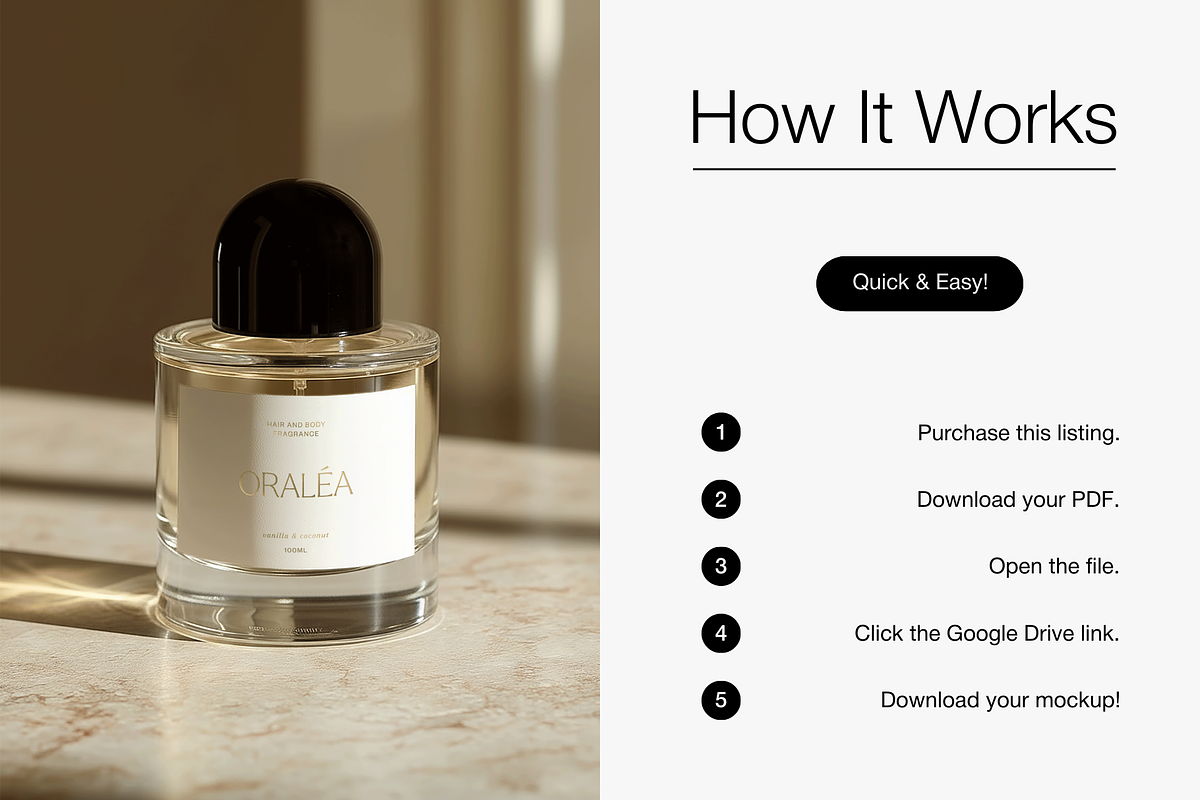 Luxury Fragrance Bottle Mockup, a Packaging Mockup by Digital Asset Co (Photo 4 of 4)
