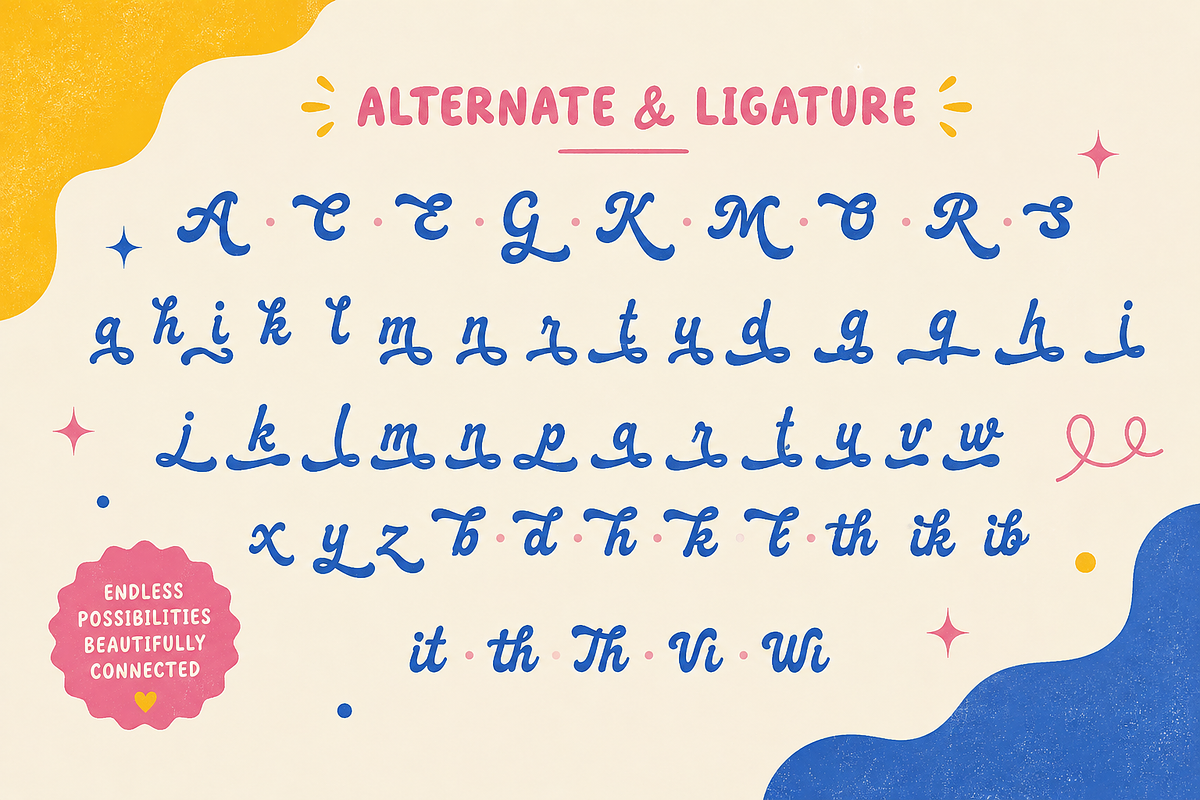 Merriloop - Bold Retro Script Font, a Script Font by PaperMoon (Photo 8 of 8)