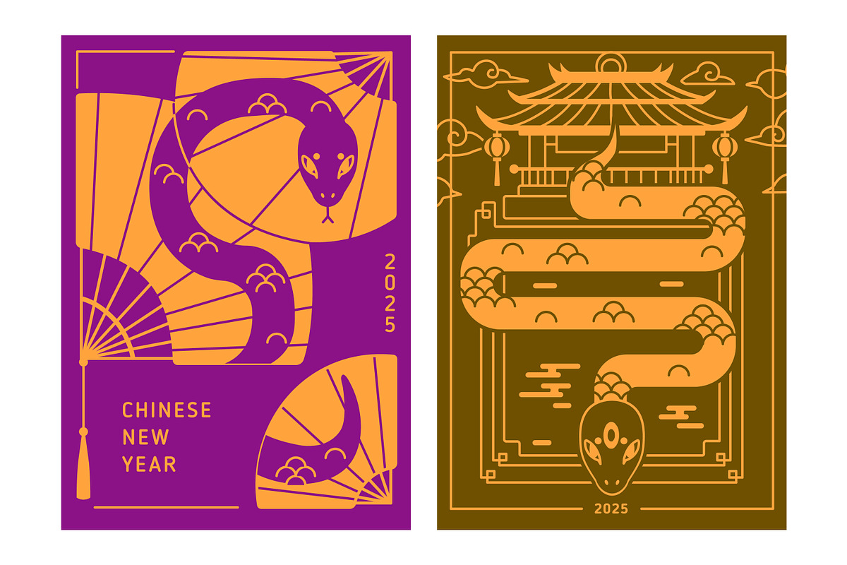 Happy Chinese New Year 2025 cards, a Decorative Illustration by Good Studio (Photo 2 of 11)