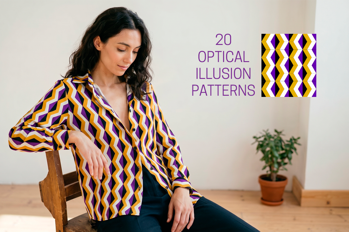 20 Geometric Illusion Patterns, a Pattern Graphic by Guten Tag Vector (Photo 3 of 6)