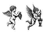 21 Cherub Illustrations - vector, a Decorative Illustration by Gonez Studio (Thumbnail 7 of 13)