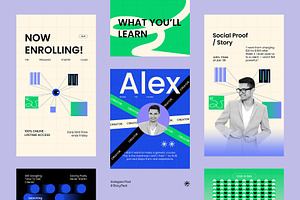Ecourse Instagram Template Pack, a Social Media Template by fakhroo