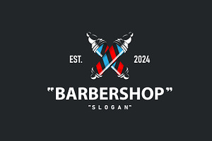 Barbershop Logo Barber Scissors