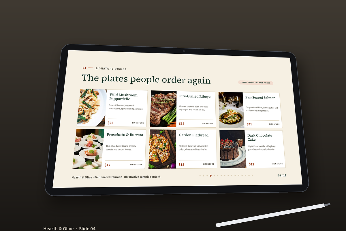 Restaurant & Food Presentation, a Presentation Template by novexora (Photo 2 of 5)