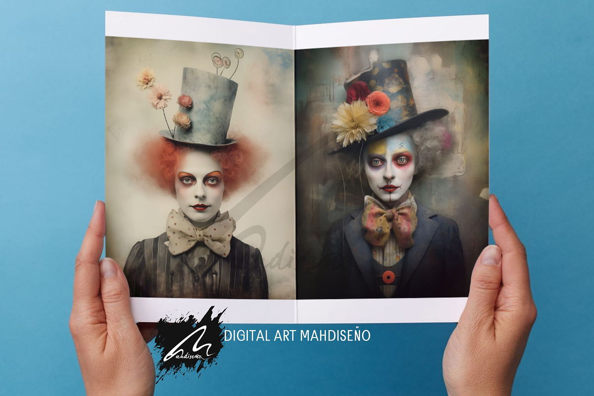 Whimsical Clown Junk Journal Pages, a Person Illustration by Digital Art Mahdiseño (Photo 8 of 10)