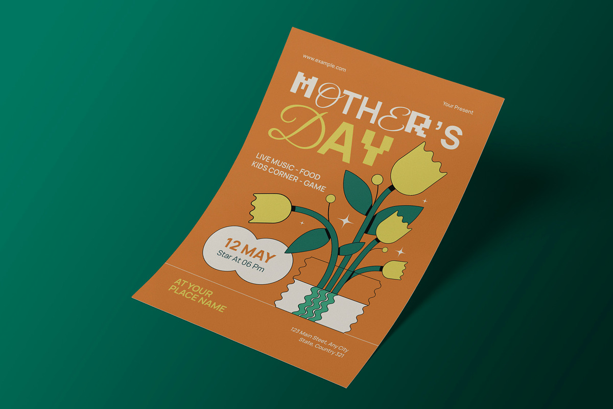 Orange Creative Mothers Day Flyer, a Flyer Template by Neermana (Photo 2 of 4)