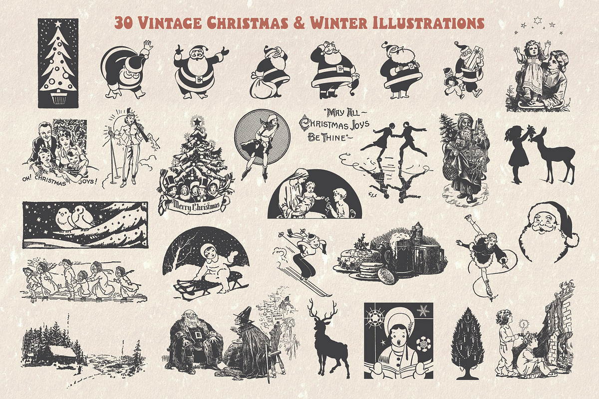 Vintage Christmas Illustrations Vol3, a Seasonal Illustration by Seaquint (Photo 2 of 6)