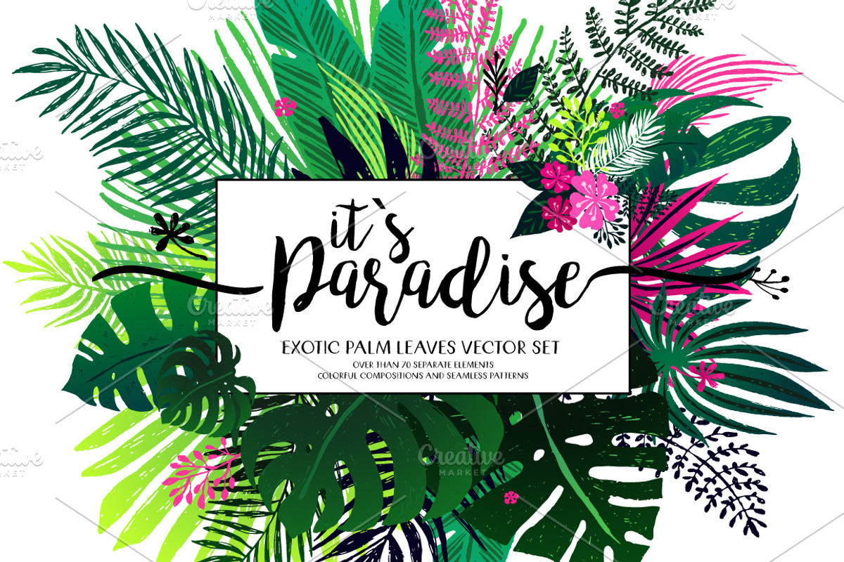 exotic tropical palm leaves, an Illustration by coconut_forest (Photo 1 of 5)