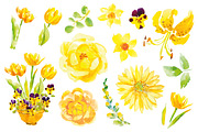 Yellow flowers clip art, an Illustration by OJardin (Thumbnail 2 of 2)