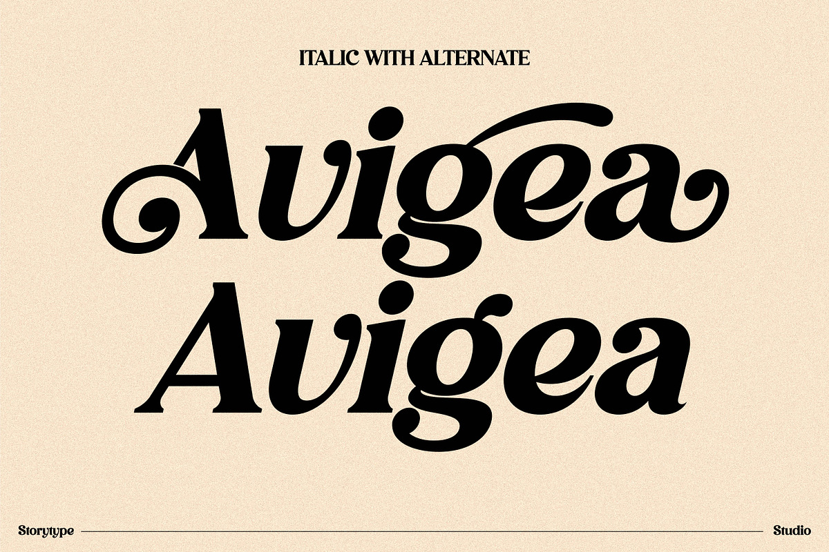 Avigea Modern Serif Font Display, a Script Font by Storytype Studio (Photo 2 of 10)