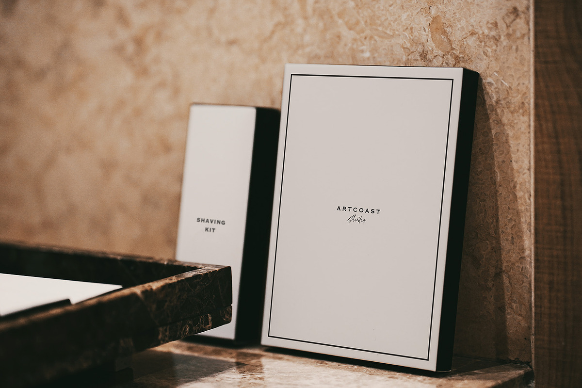 Hotel Shower Set Mockup Bathroom, a Packaging Mockup by Artcoast Studio (Photo 6 of 6)