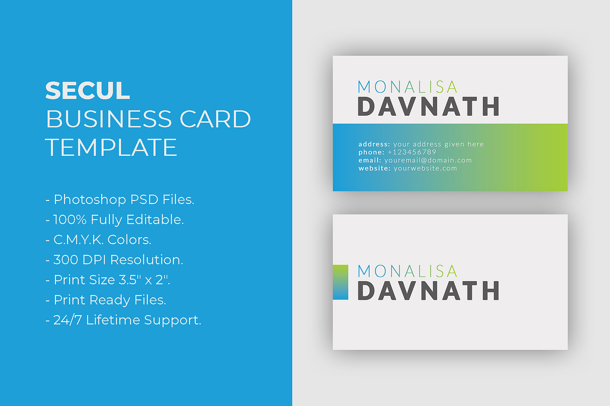SECUL Business Card Template, a Business Card Template by Dueza.Com