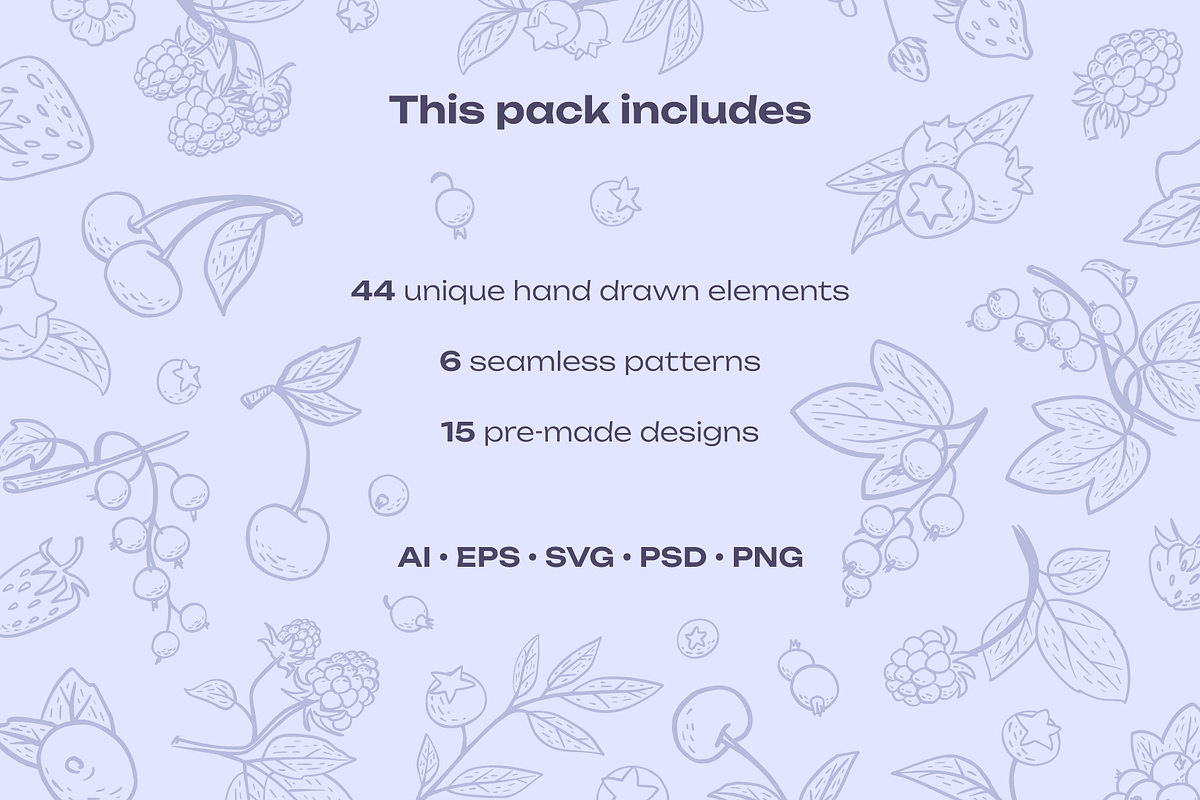 Berries Vector Illustration Pack, an Illustration by Castula (Photo 3 of 17)