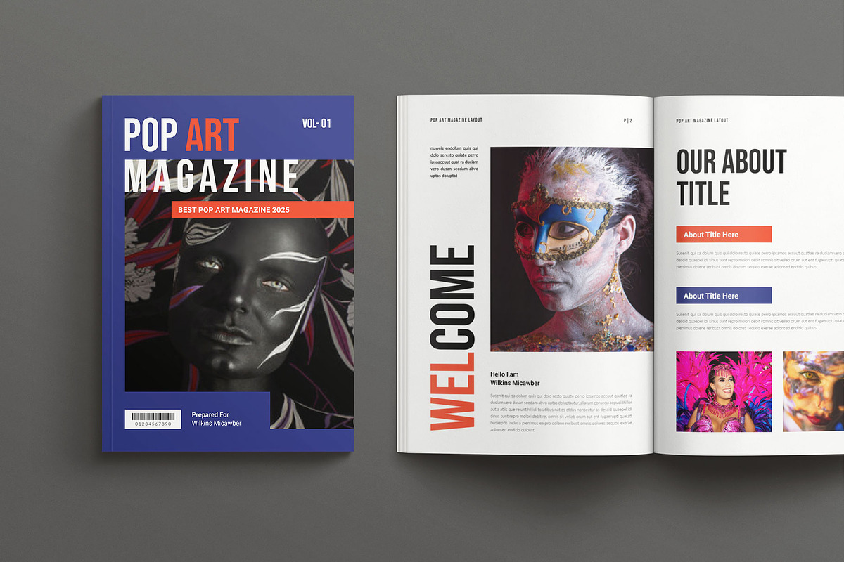 Pop Art Magazine Template Design, a Magazine Template by Seeing-art (Photo 2 of 11)