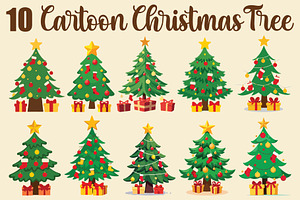 Cute Cartoon Xmas Trees, an Illustration by balal