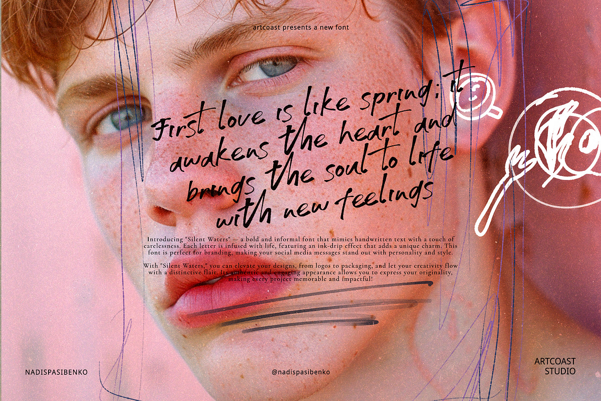 Elegant Inky Font - Silent Waters, a Script Font by Artcoast Fonts (Photo 6 of 8)
