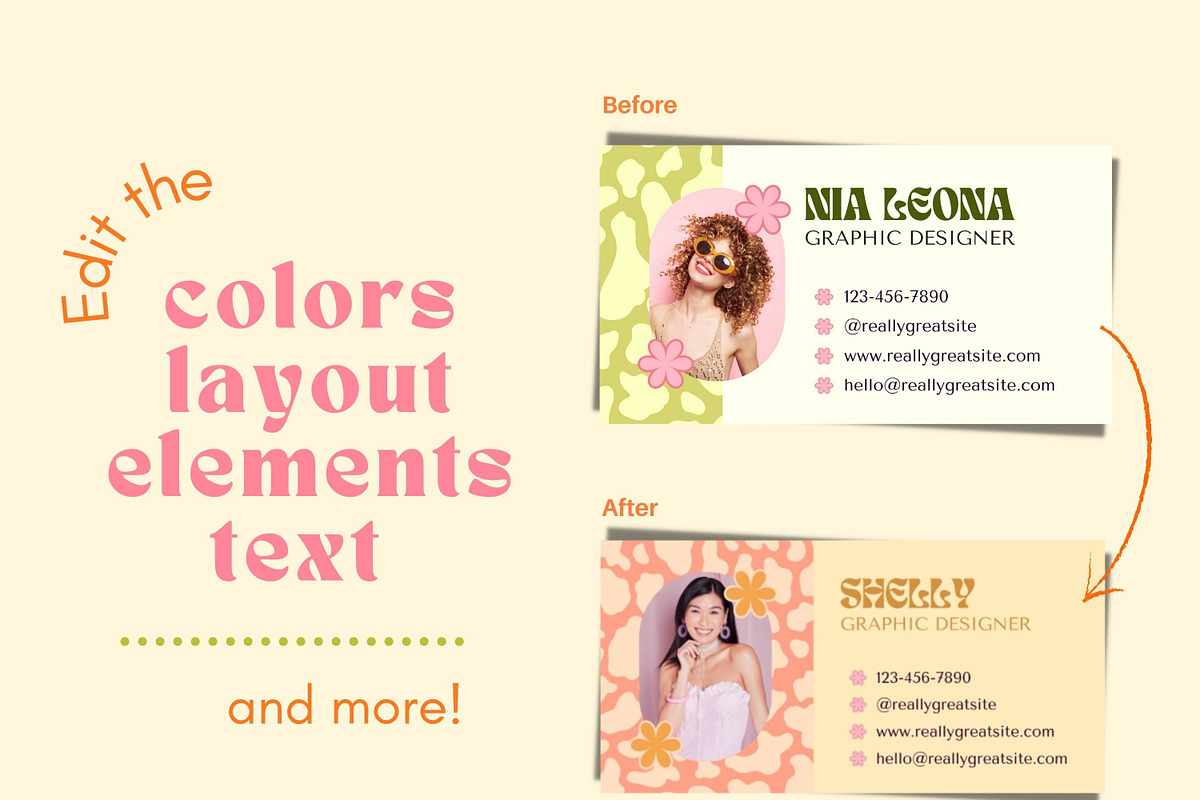 Disco Business Card Template, a Business Card Template by Hell Yeah Designs (Photo 2 of 2)