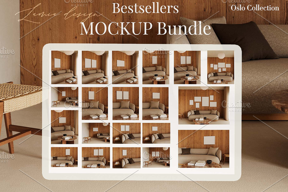 Japandi Frame Mockup 4 in 1 Bundle, a Household Mockup by LAMIA DESIGN (Photo 16 of 19)