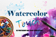 Watercolor Photoshop Layer Styles, a Layer Style Add-On by OlgaRom (Thumbnail 1 of 5)