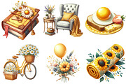 Cozy Yellow Summer Clipart, an Illustration by Pixels.Craft (Thumbnail 4 of 10)