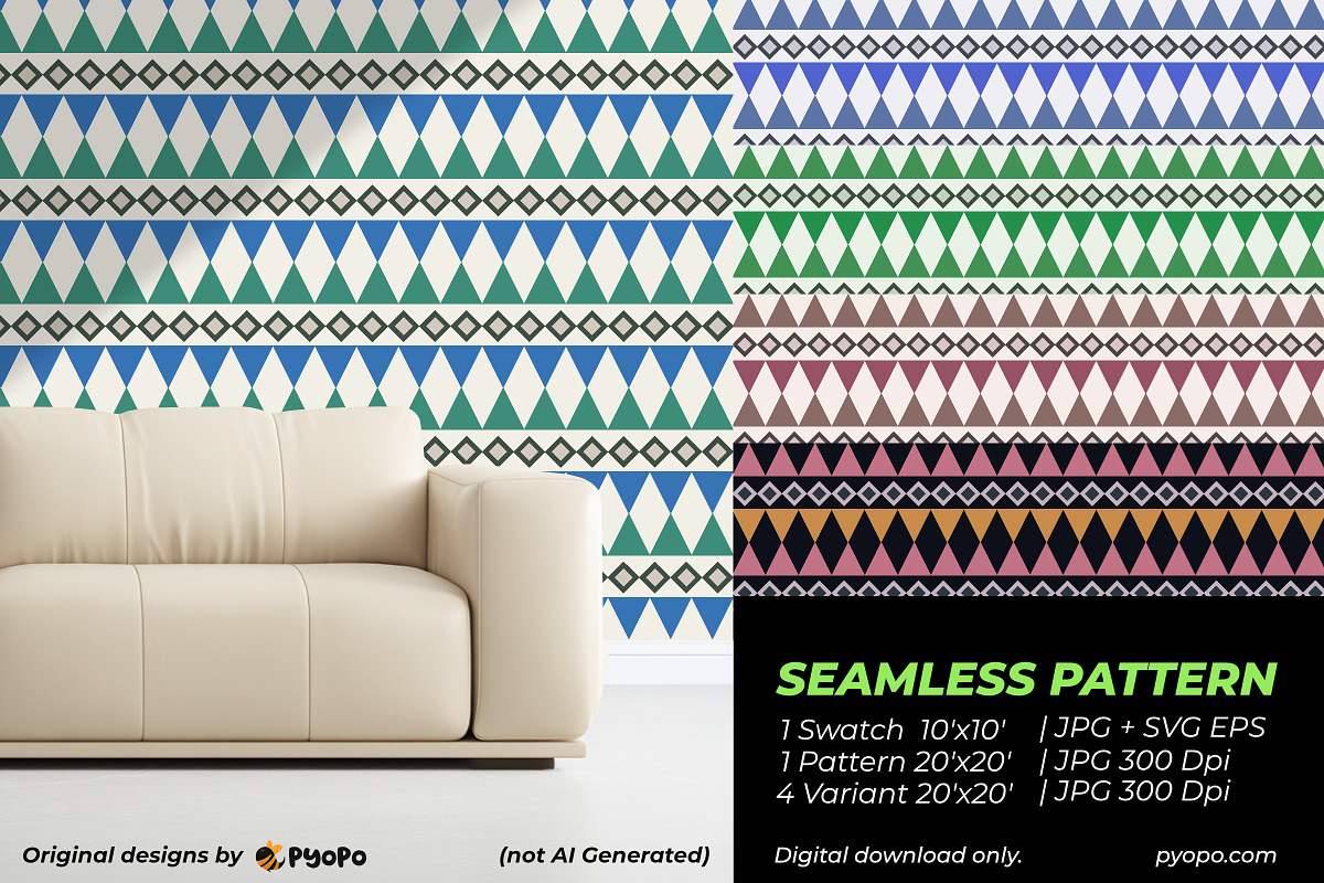 Zigzag Harmony Pattern, a Pattern Graphic by Pyopo (Photo 2 of 3)