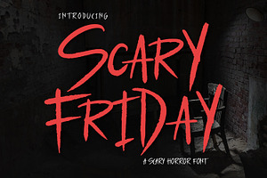 Scary Friday - Horror Display Font, a Script Font by Alpaprana