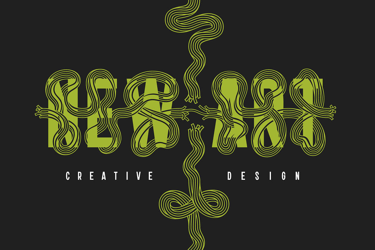Twisted Ribbon — Creative Font, a Symbol Font by Gleb Guralnyk (Photo 2 of 8)